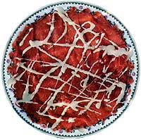 Carpaccio: o molho do prato deve ser desenhado em formato de grade, com o garfo, para evocar os traos do pintor Kandinsky, que abriu caminho para a arte abstrata 