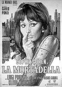 Cartaz de "La Mortadella": Sophia Loren  madrinha do produto 