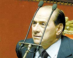 O premi� Silvio Berlusconi durante discurso no Senado no dia 26 de junho  Vincenzo Pinto - 26.jun.2003/France Presse