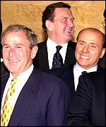 Bush, Schroeder e Berlusconi